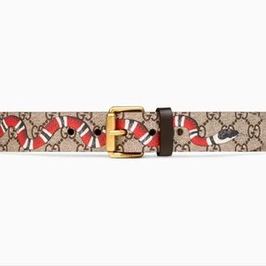 Gucci Supreme Belt with King Snake Print